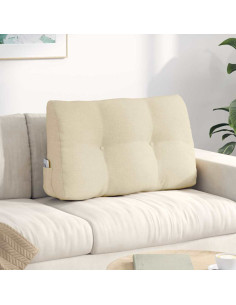 Cuscino per Schiena Crema 80 x 24 x 50 cm Tessuto