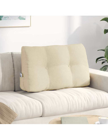 Cuscino per Schiena Crema 80 x 24 x 50 cm Tessuto