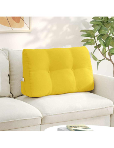 Cuscino per Schiena Giallo Chiaro 80 x 24 x 50 cm Tessuto