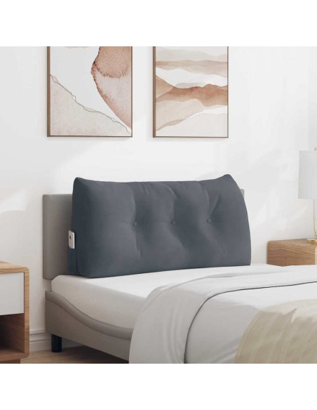 Cuscino per Schiena Grigio scuro 100 x 24 x 50 cm Velluto