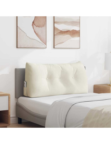 Cuscino per Schiena Crema 100 x 24 x 50 cm Velluto