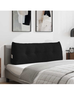 Cuscino per Schiena Nero 120 x 24 x 50 cm Tessuto