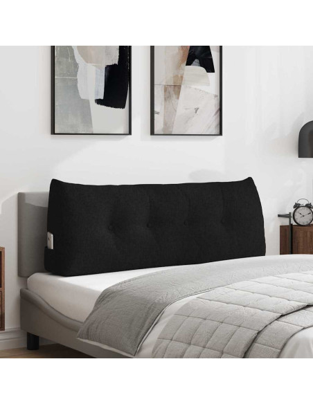 Cuscino per Schiena Nero 120 x 24 x 50 cm Tessuto
