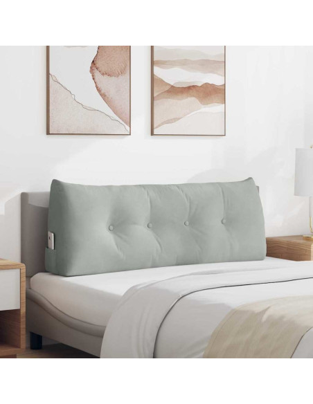Cuscino per Schiena Grigio chiaro 120 x 24 x 50 cm Velluto