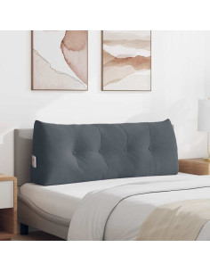 Cuscino per Schiena Grigio scuro 120 x 24 x 50 cm Velluto