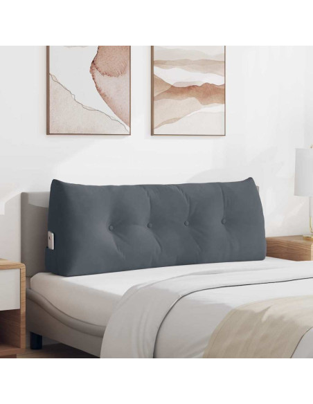 Cuscino per Schiena Grigio scuro 120 x 24 x 50 cm Velluto