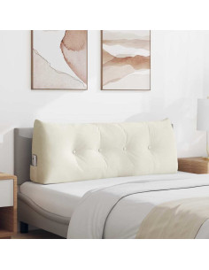 Cuscino per Schiena Crema 120 x 24 x 50 cm Velluto