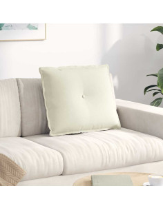 Cuscino per Schiena Crema 60 x 50 cm Tessuto in Cords