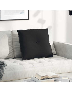 Cuscino per Schiena Nero 60 x 50 cm Tessuto in Microfibra
