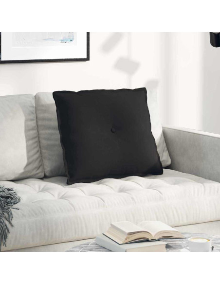 Cuscino per Schiena Nero 60 x 50 cm Tessuto in Microfibra
