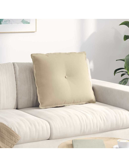 Cuscino per Schiena Crema 60 x 50 cm Tessuto in Microfibra
