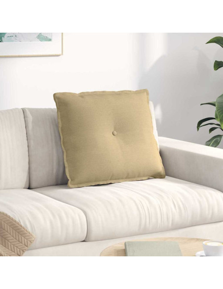 Cuscino per Schiena Grigio Verde 60 x 50 cm Tessuto in Cords