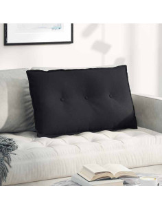 Cuscino per Schiena Nero 80 x 50 cm Tessuto in Microfibra