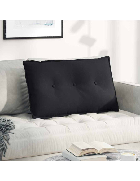 Cuscino per Schiena Nero 80 x 50 cm Tessuto in Microfibra