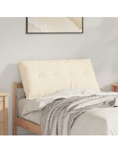 Cuscino per Schiena Crema 100 x 50 cm Tessuto in Cords