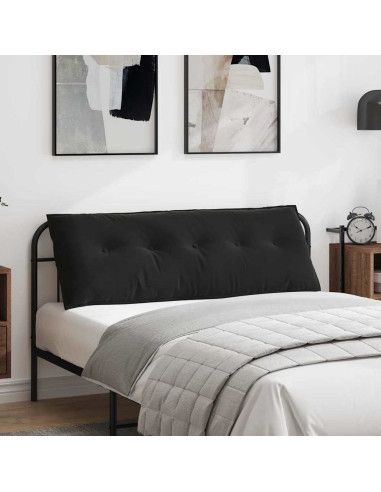 Cuscino per Schiena Nero 140 x 50 cm Tessuto in Cords