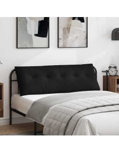 Cuscino per Schiena Nero 140 x 50 cm Tessuto in Microfibra