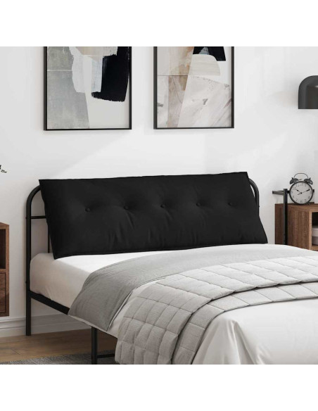 Cuscino per Schiena Nero 140 x 50 cm Tessuto in Microfibra