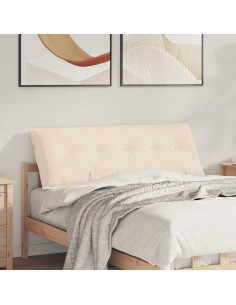 Cuscino per Schiena Beige 140 x 50 cm Tessuto in Microfibra
