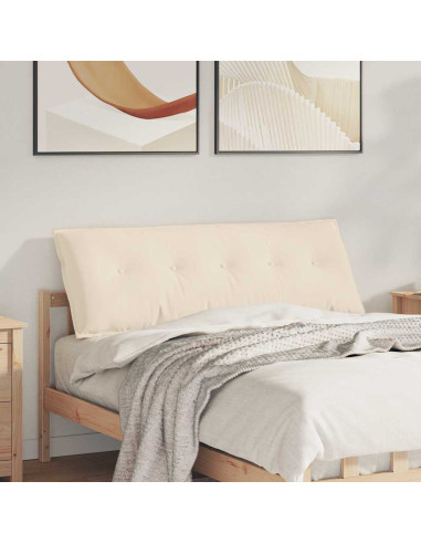 Cuscino per Schiena Beige 140 x 50 cm Tessuto in Microfibra