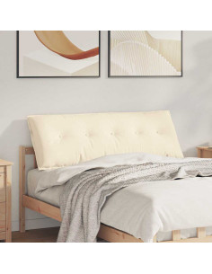 Cuscino per Schiena Crema 140 x 50 cm Tessuto in Cords