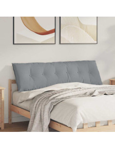 Cuscino per Schiena Grigio chiaro 160 x 19 x 50 cm Tessuto