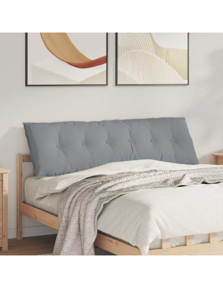 Cuscino per Schiena Grigio chiaro 160 x 19 x 50 cm Tessuto
