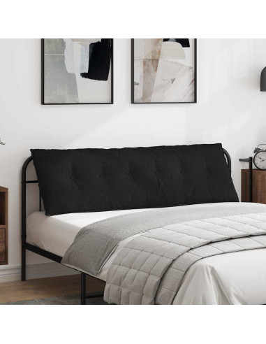 Cuscino per Schiena Nero 160 x 19 x 50 cm Tessuto