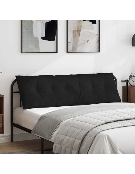 Cuscino per Schiena Nero 160 x 19 x 50 cm Tessuto