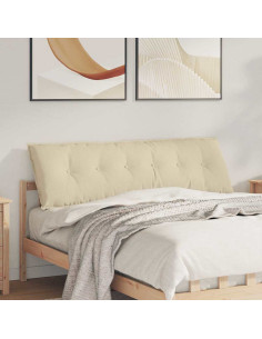 Cuscino per Schiena Crema 160 x 19 x 50 cm Tessuto