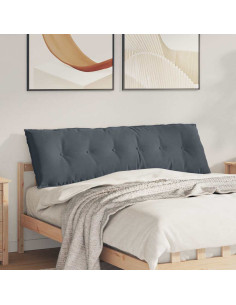 Cuscino per Schiena Grigio scuro 160 x 50 cm Tessuto in Cords