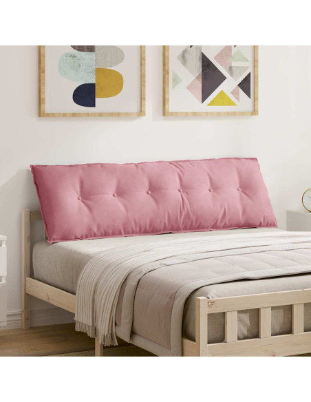Cuscino per Schiena Rosa 160 x 50 cm Tessuto in Cords