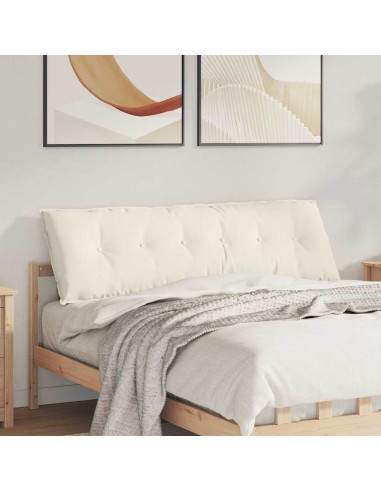 Cuscino per Schiena Crema 160 x 50 cm Tessuto in Cords