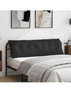 Cuscino per Schiena Nero 160 x 50 cm Tessuto in Microfibra