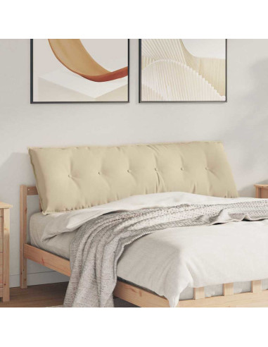 Cuscino per Schiena Crema 160 x 50 cm Tessuto in Microfibra