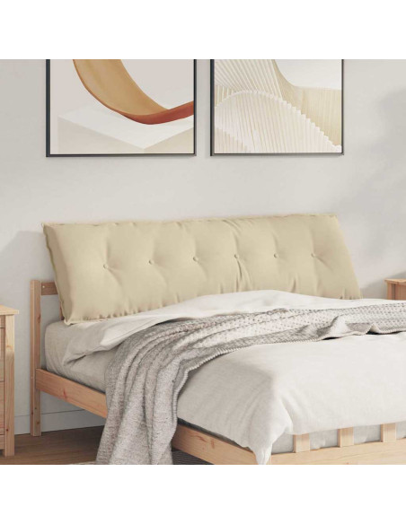 Cuscino per Schiena Crema 160 x 50 cm Tessuto in Microfibra