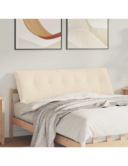 Cuscino per Schiena Beige 160 x 50 cm Tessuto in Microfibra