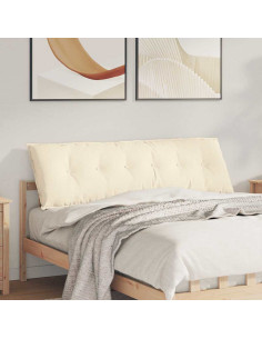 Cuscino per Schiena Crema 160 x 50 cm Tessuto in Cords