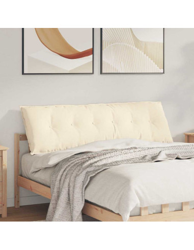 Cuscino per Schiena Crema 160 x 50 cm Tessuto in Cords