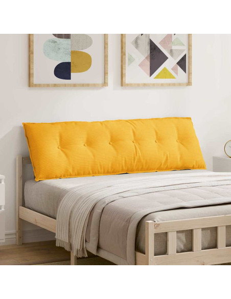 Cuscino per Schiena Giallo Chiaro 160 x 50 cm Tessuto in Cords