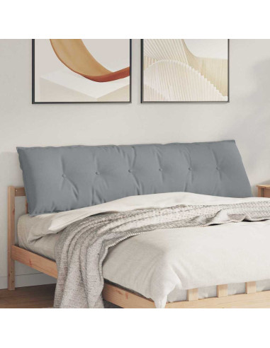 Cuscino per Schiena Grigio chiaro 180 x 19 x 50 cm Tessuto