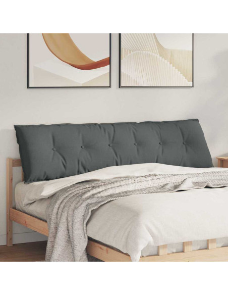 Cuscino per Schiena Grigio scuro 180 x 19 x 50 cm Tessuto
