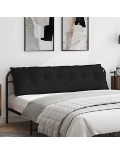 Cuscino per Schiena Nero 180 x 19 x 50 cm Tessuto