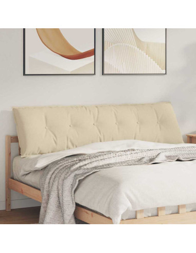 Cuscino per Schiena Crema 180 x 19 x 50 cm Tessuto