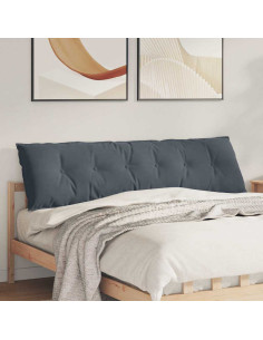 Cuscino per Schiena Grigio scuro 180 x 50 cm Tessuto in Cords