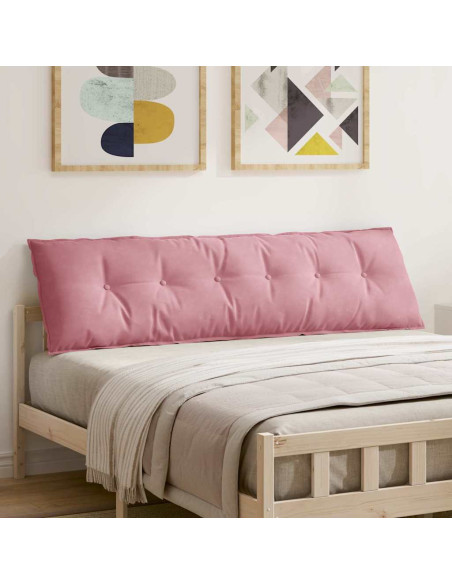 Cuscino per Schiena Rosa 180 x 50 cm Tessuto in Cords