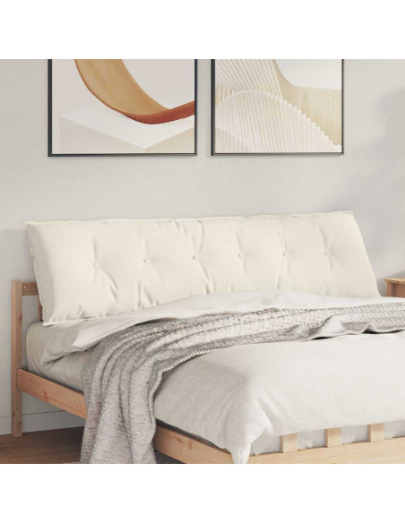 Cuscino per Schiena Crema 180 x 50 cm Tessuto in Cords
