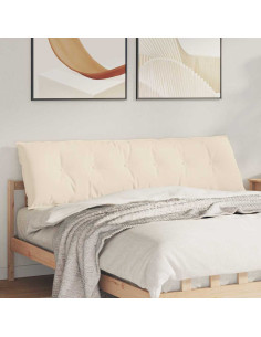 Cuscino per Schiena Beige 180 x 50 cm Tessuto in Microfibra