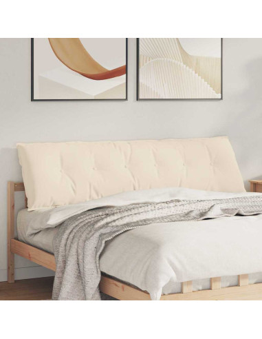 Cuscino per Schiena Beige 180 x 50 cm Tessuto in Microfibra