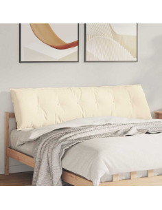 Cuscino per Schiena Crema 180 x 50 cm Tessuto in Cords